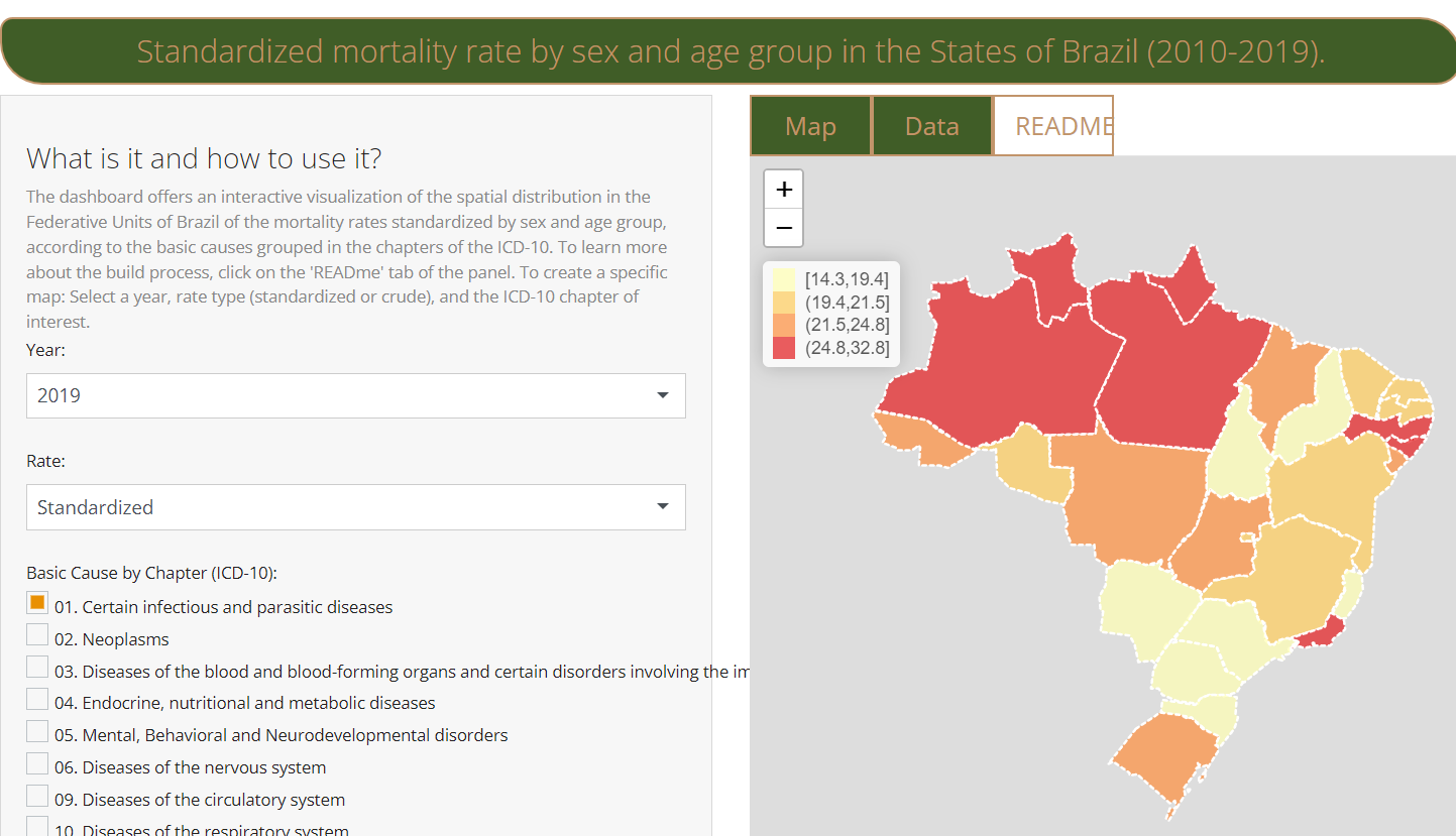 Taxas de mortalidade padronizadas das Unidades Federativas do Brasil