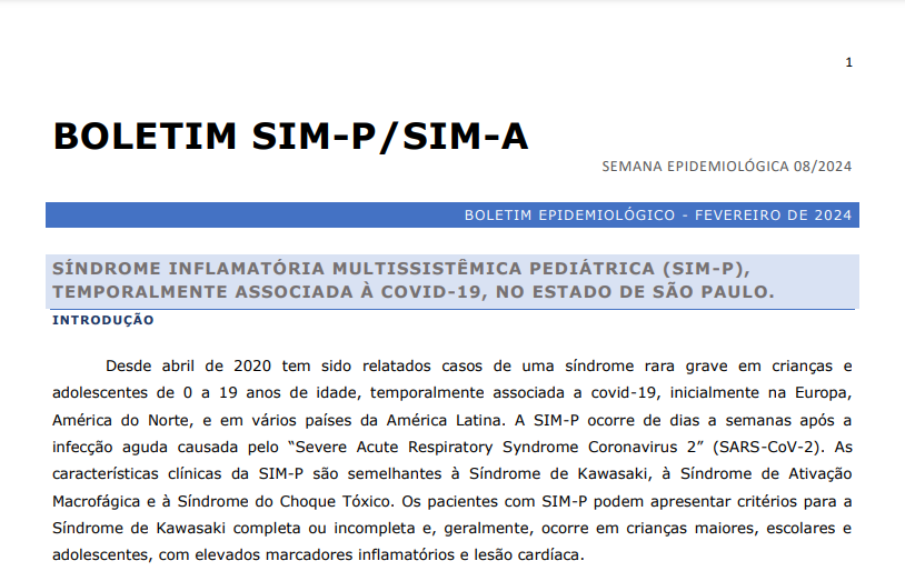 Boletim epidemiológico SIM-P/SIM-A